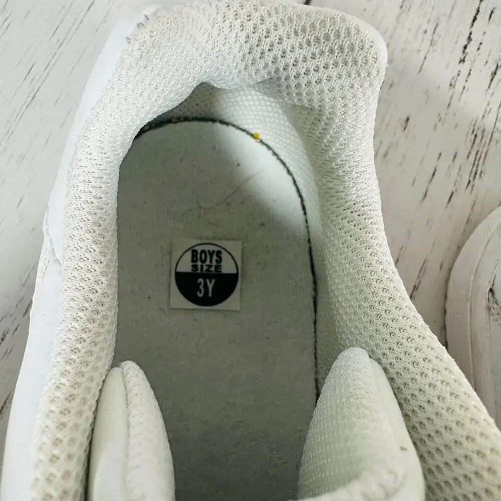 NIKE SON OF FORCE (PS) BOYS YOUTH LEATHER SNEAKER SHOES SIZE 3Y WHITE